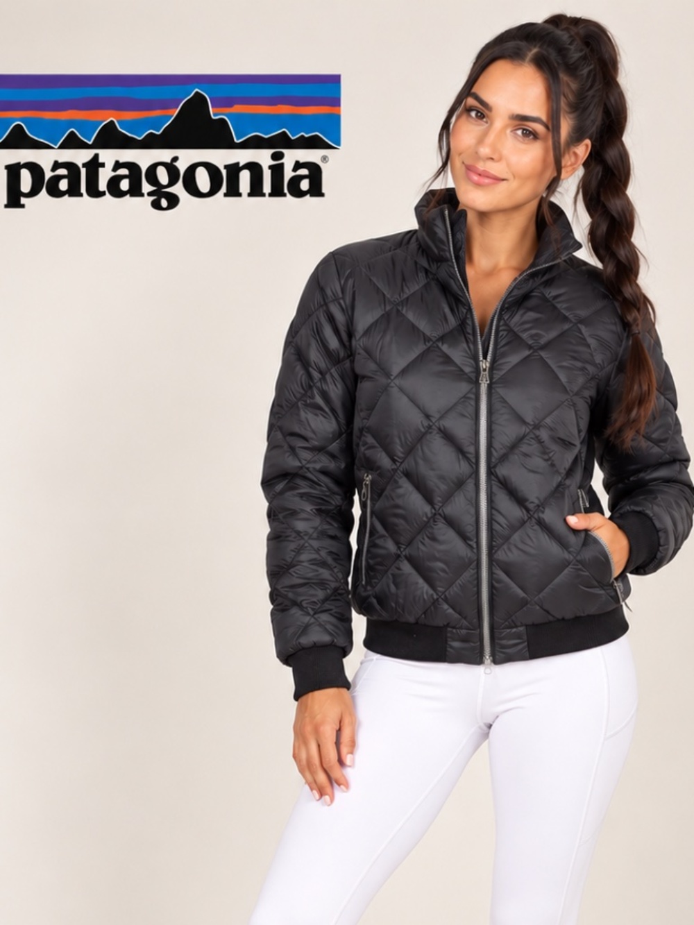 Patagonia Black Diamond-Quilt Puffer Bomber Jacket